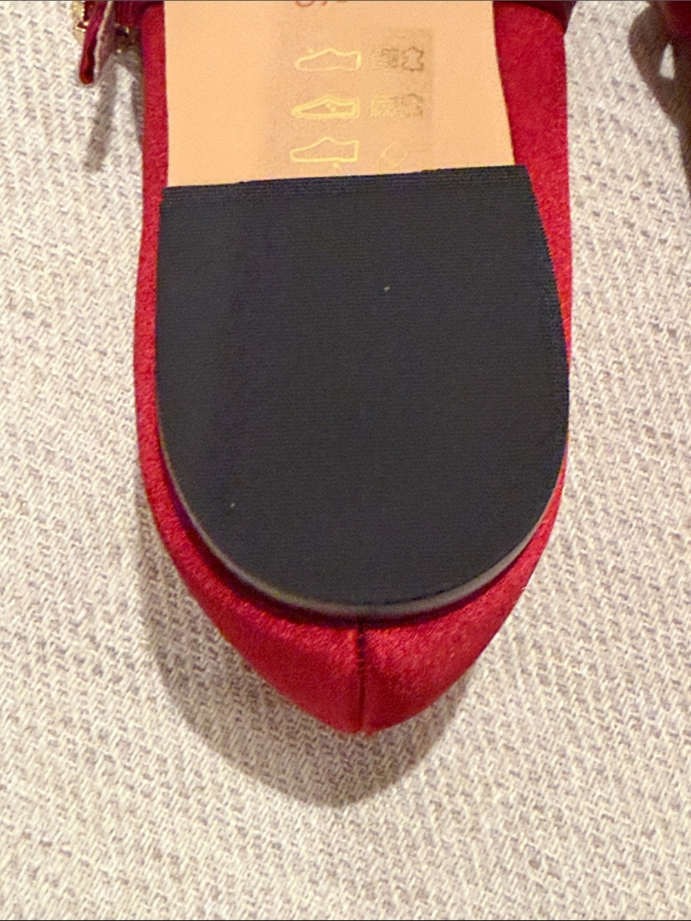J. Crew Red Satin Mary Jane Flats with Crystal Strap and Bow - size 8.5 - Picture 9 of 10